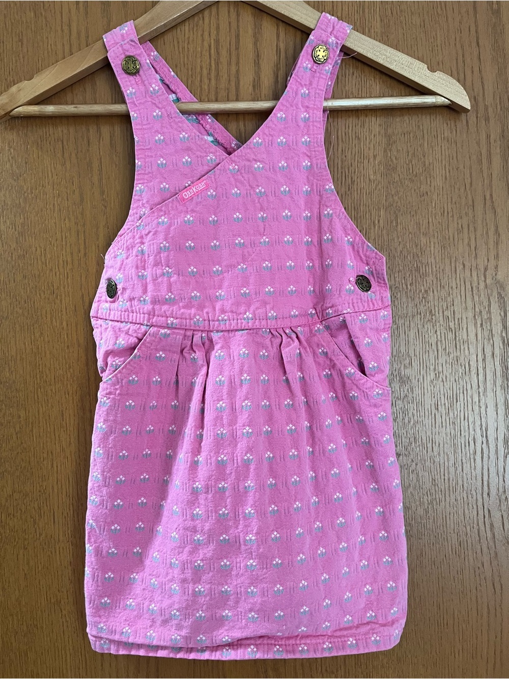 Vtg OshKosh B’Gosh Jumper Girls 5T Pink Floral